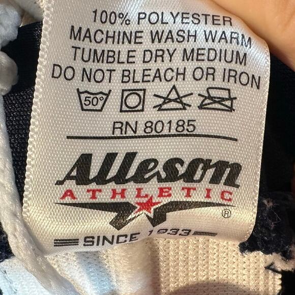 Alleson Athletic Navy Blue Softball Pants Pants Women L Large White Side Stripe - Picture 9 of 11